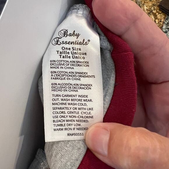 NWT Baby Essentials Navy & Grey Thanksgiving Football Bodysuit & Cap - Picture 7 of 7